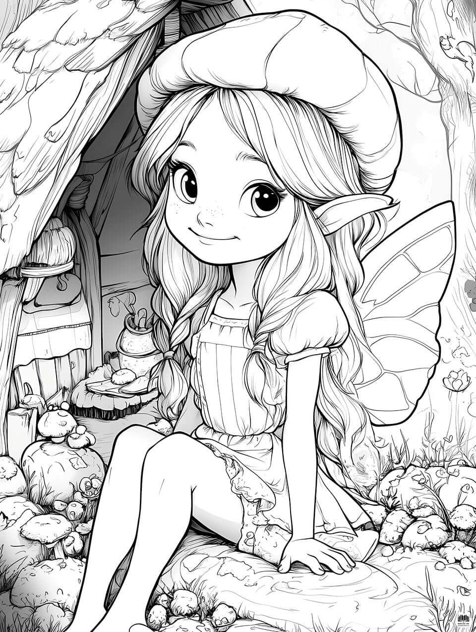 Enchanting Fairy Coloring Page ✨🌟