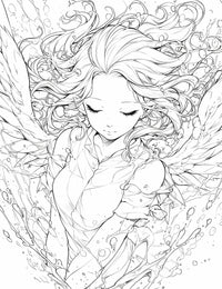Free Angelic Coloring Page | Divine Embrace Download
