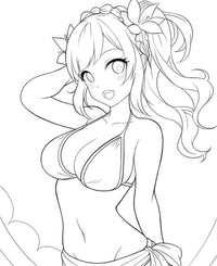 Floral Fun Anime Beach Coloring Page - Infinite Visibility