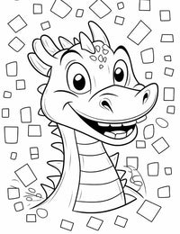 Free Dragon Coloring Page for Kids friendly cartoon happy dragon printable toddler young artist