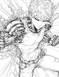 Genos Unleashed: Power Up Your Creativity with This Coloring Page!