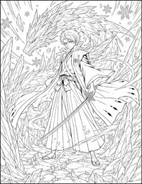 Hitsugaya Bleach Coloring Page Ice Dragon Hyorinmaru