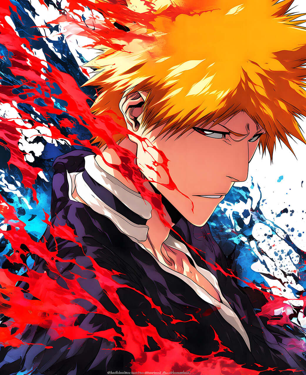 Ichigo Kurosaki - Bleach Digital Art Download: Crimson Energy 🔴
