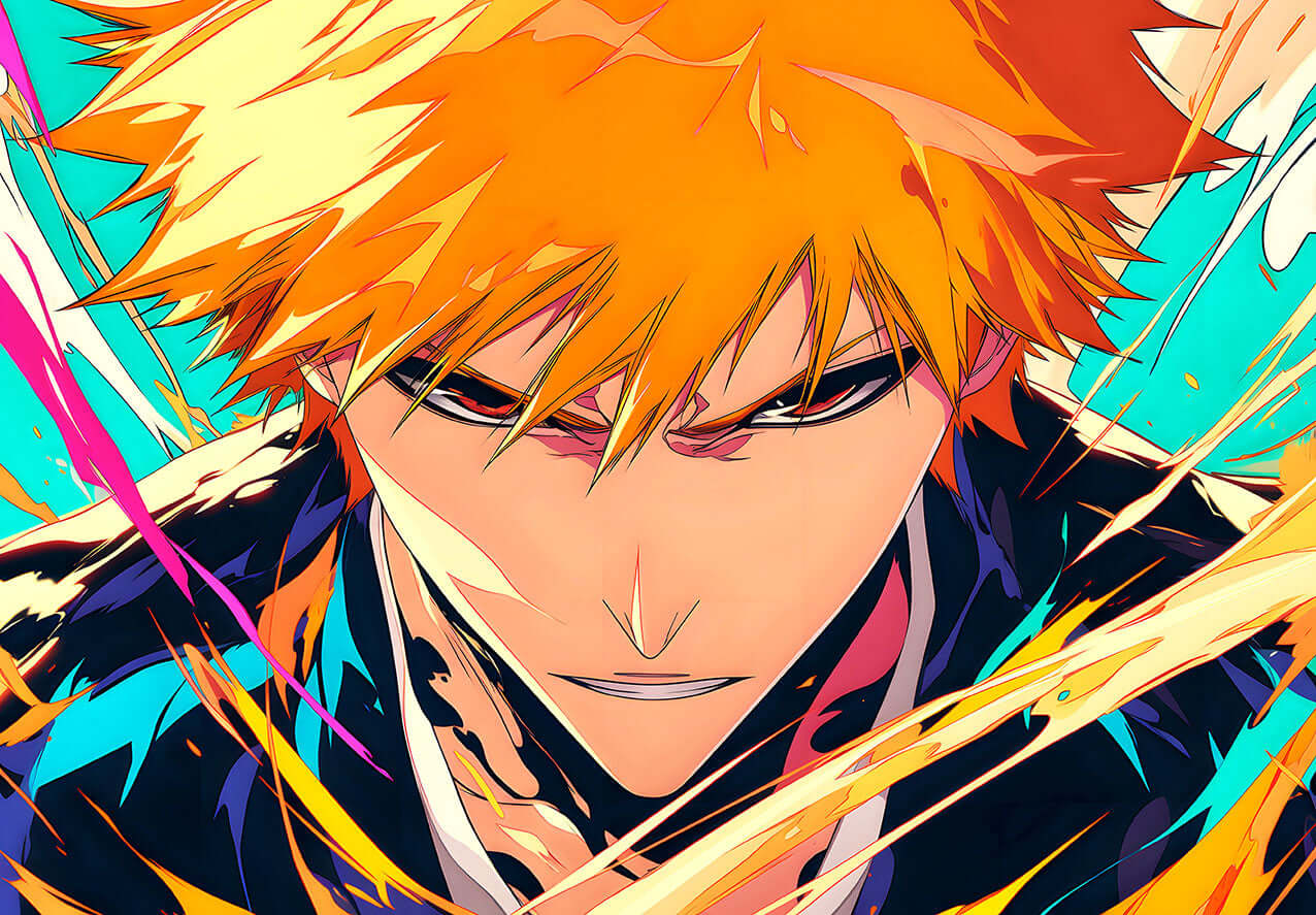 Ichigo Kurosaki Intense Gaze - Bleach Anime Digital Art Print (High-Res) 💥