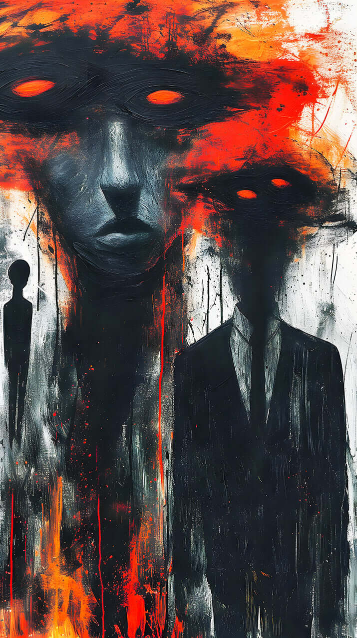 Infernal Visions: Dark Abstract Art with Glowing Eyes | Instant Download 🔥