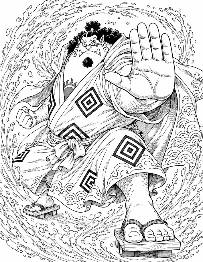 Jinbe One Piece Coloring Page Fish-Man Karate Knight of Sea