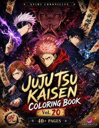 Jujutsu Kaisen Coloring Book Vol 20 cover featuring characters and design elements from the series.