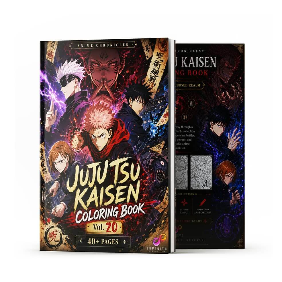 Jujutsu Kaisen Coloring Book Vol 20 featuring vibrant designs and characters from the hit anime, suitable for all fans.