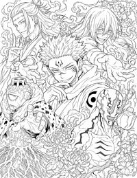 Jujutsu Kaisen Cursed Spirits Coloring Page Reign of Curses