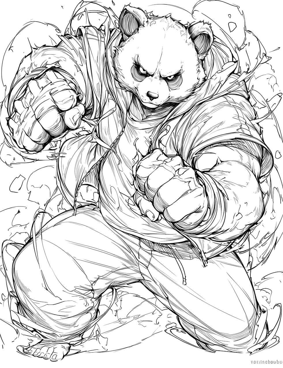 Jujutsu Kaisen Panda Coloring Page | Printable Anime Art