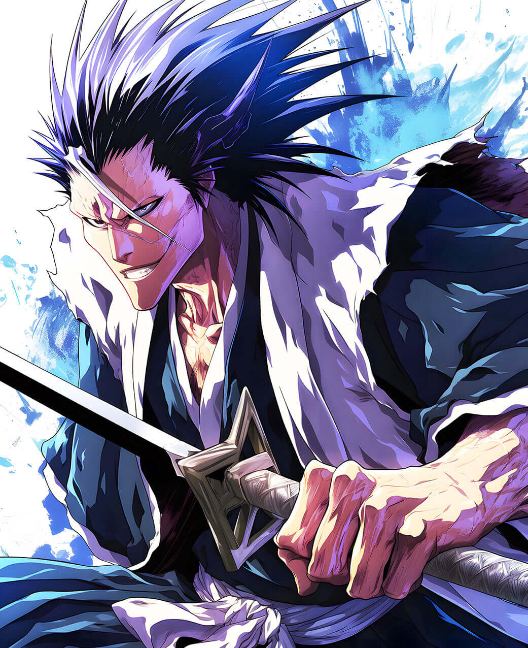 Kenpachi Zaraki: Battle Ready - Bleach Digital Art Print ⚔️