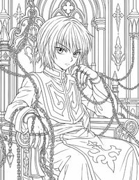 Kurapika Hunter x Hunter Coloring Page Chain User Gothic