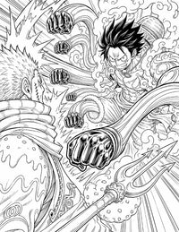 Luffy One Piece Coloring Page Gear Fourth Gatling Barrage
