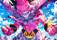 Majin Buu's Unleashed Fury: A Digital Art Tribute to the Dragon Ball Z Villain