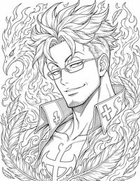 Marco One Piece Coloring Page Phoenix Glasses Smirk