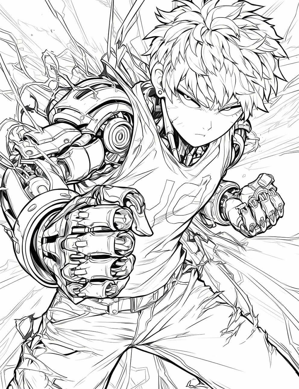 Mechanical Might: Color Genos' Cybernetic Fury on This Epic Page!