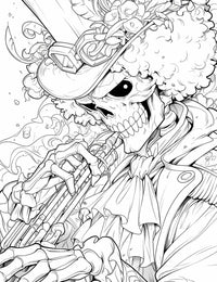 Melodic Shadows: A Soulful Coloring Page for Creative Minds | Infinite Visibility