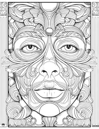 Monochrome Beauty: Free Woman's Face Coloring Page | Art Therapy