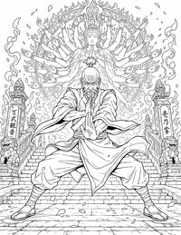 Netero Hunter x Hunter Coloring Page Guanyin Bodhisattva