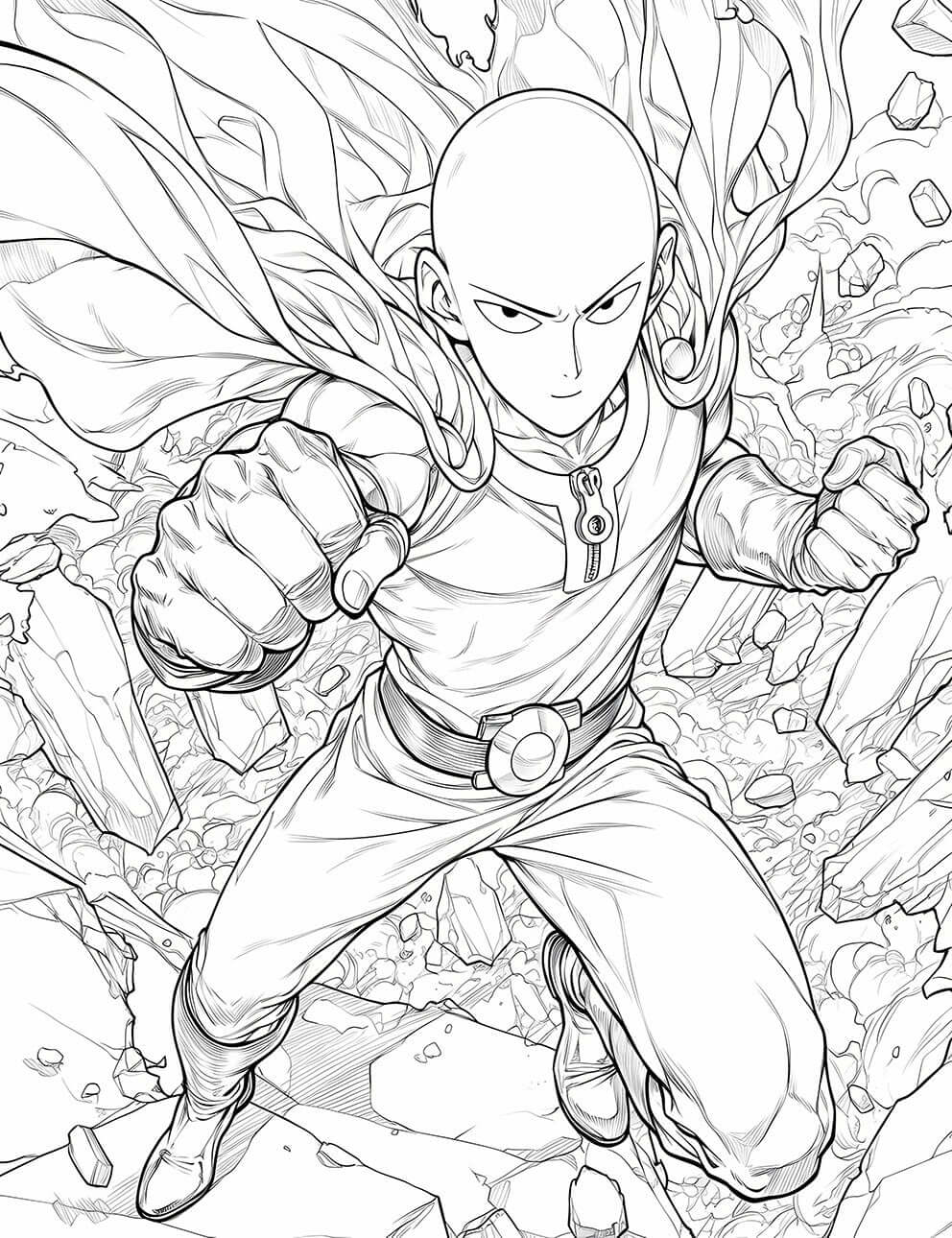 One-Punch Power-Up: Color Saitama's Epic Stance - Downloadable Page!