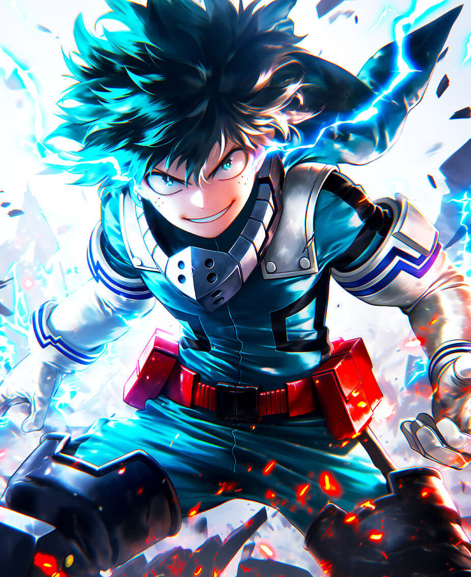 One For All Unleashed Deku Digital Art - Power Up Your Walls! ⚡️ #MHA #DekuArt