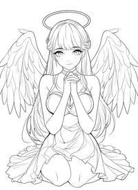 Ora: Praying Angel Anime Coloring Page - Infinite Visibility