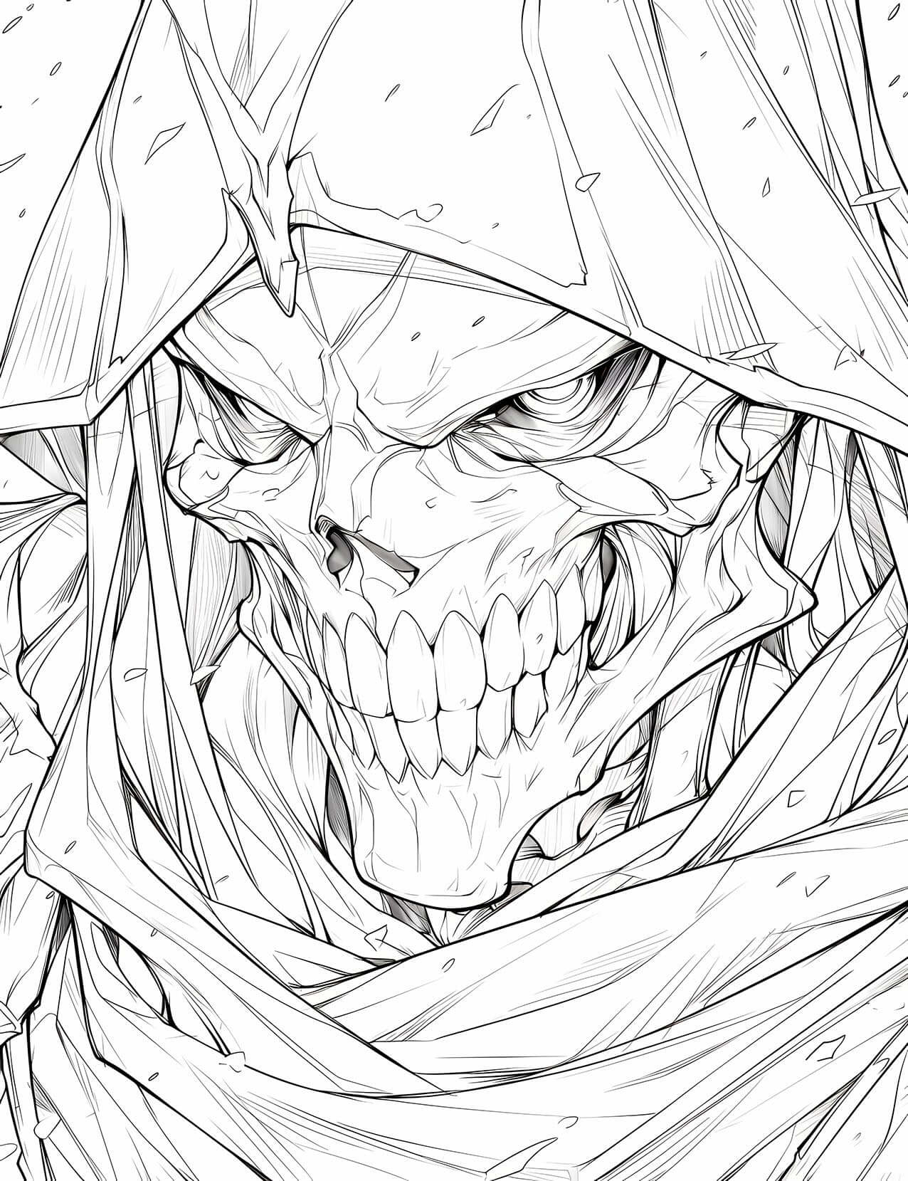 Overlord Ainz: Skull Majesty Anime Coloring Page | Infinite Visibility