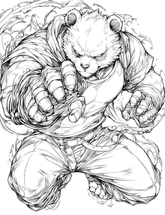 Unleash the beast! 🐼 Instantly download this powerful Panda coloring page from Jujutsu Kaisen. Perfect for fans who love action-packed anime art. Get yours now!