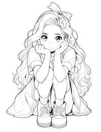 Printable Coloring Pages for Adults: Anime Women | Waifus Art Collection