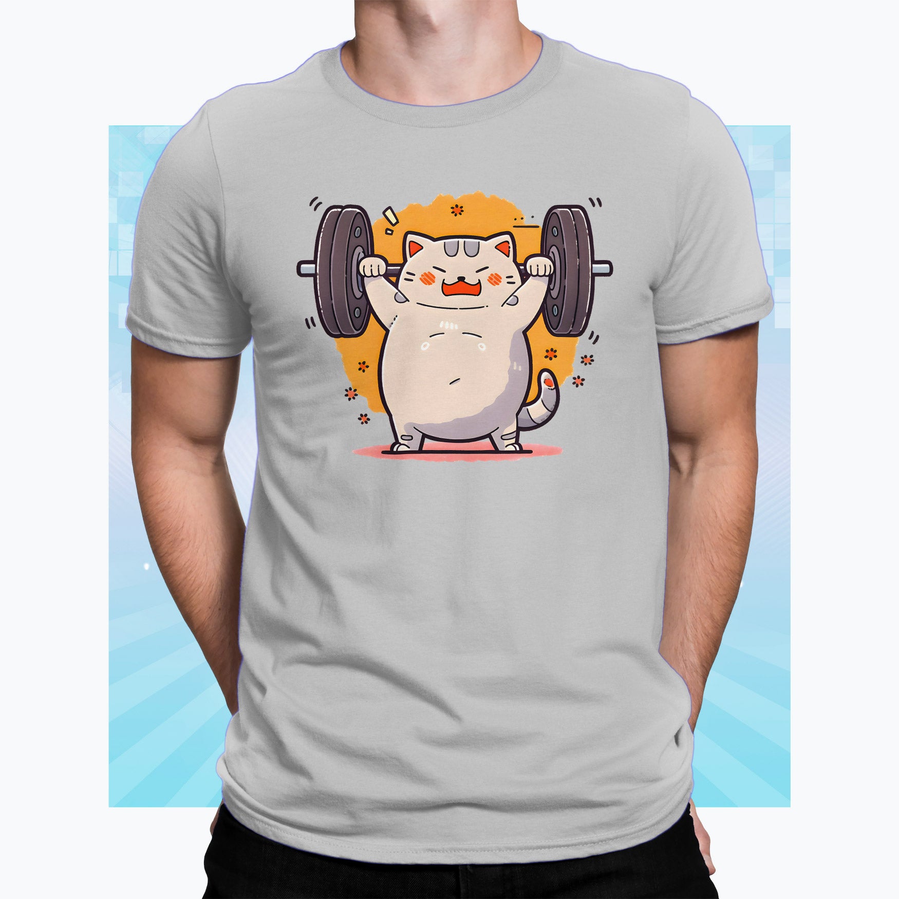 Purrfectly Strong: Weightlifting Cat Tee - Unleash Your Inner Meowcle Unisex Softstyle T-Shirt