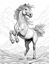 Rearing Horse Adult Coloring Page - Infinite Visibility