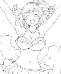 Ruffled Joy Anime Girl Beach Coloring Page - Infinite Visibility