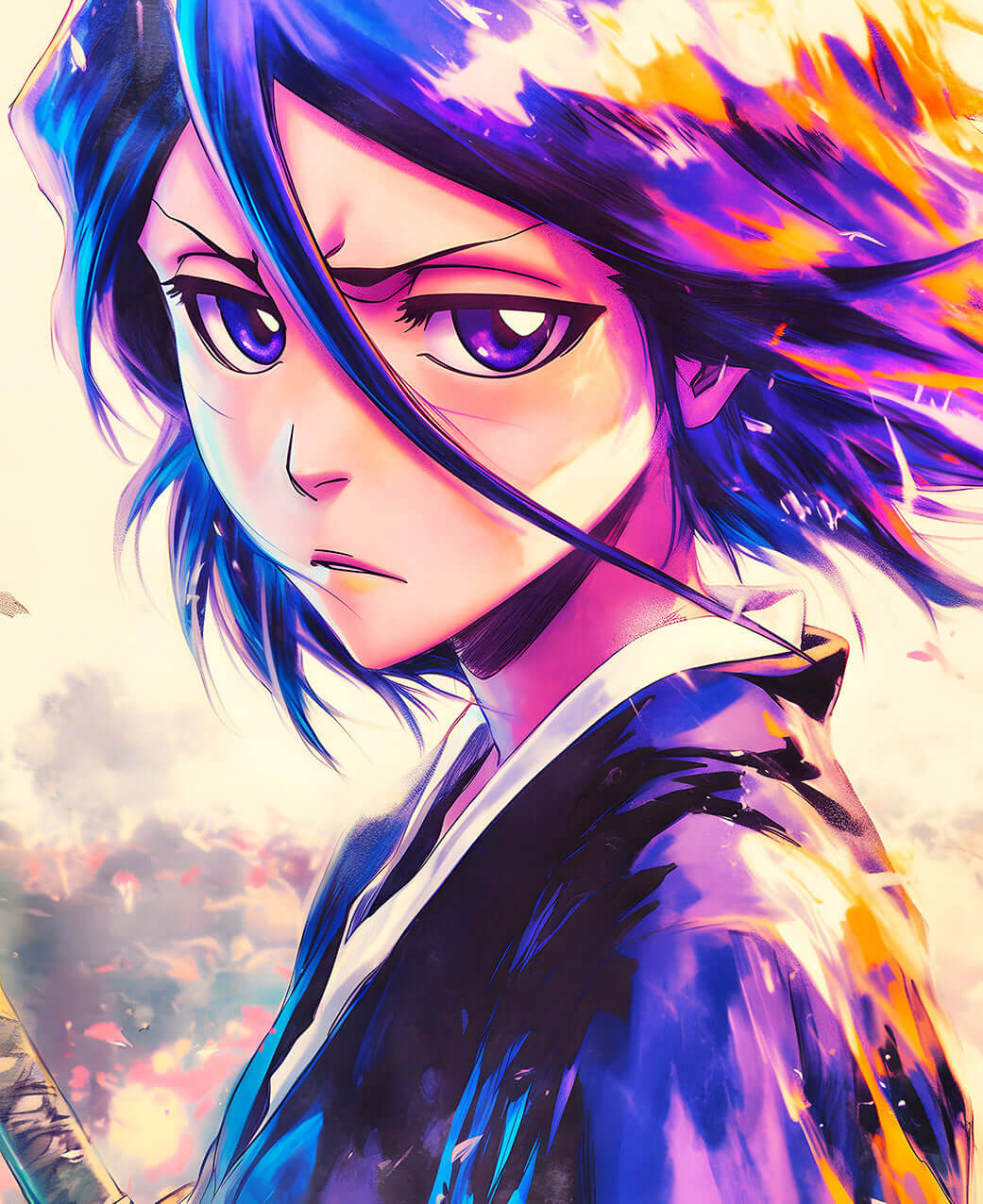 Rukia Kuchiki: Resolute Spirit - *Bleach* Digital Art Print 💜