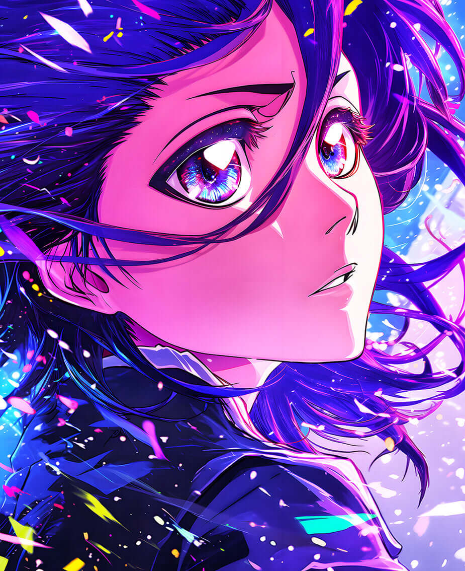 Rukia Kuchiki: Soulful Gaze - Bleach Digital Art Print (Close-Up) ✨