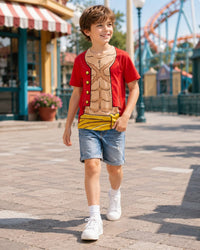 Luffy One Piece 3D Printed Kids T-Shirt | Polyester