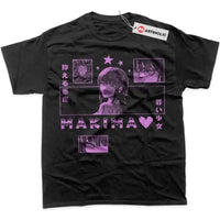 An oversized Chainsaw Man T-Shirt made of soft cotton, featuring a graphic print of Power and Makima for men's and women's streetwear.