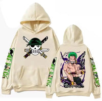 One Piece Zoro Anime Hoodie Sweatshirt cotton cartoon print Y2K streetwear pullover men women