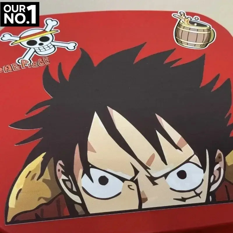 Luffy One Piece Trash Bin Foot Pedal in bedroom setting anime home decor gift idea