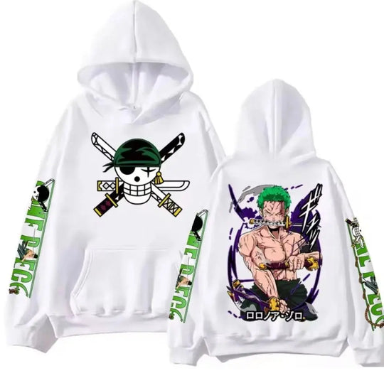 One Piece Zoro Anime Hoodie Sweatshirt cotton cartoon print Y2K streetwear pullover men women