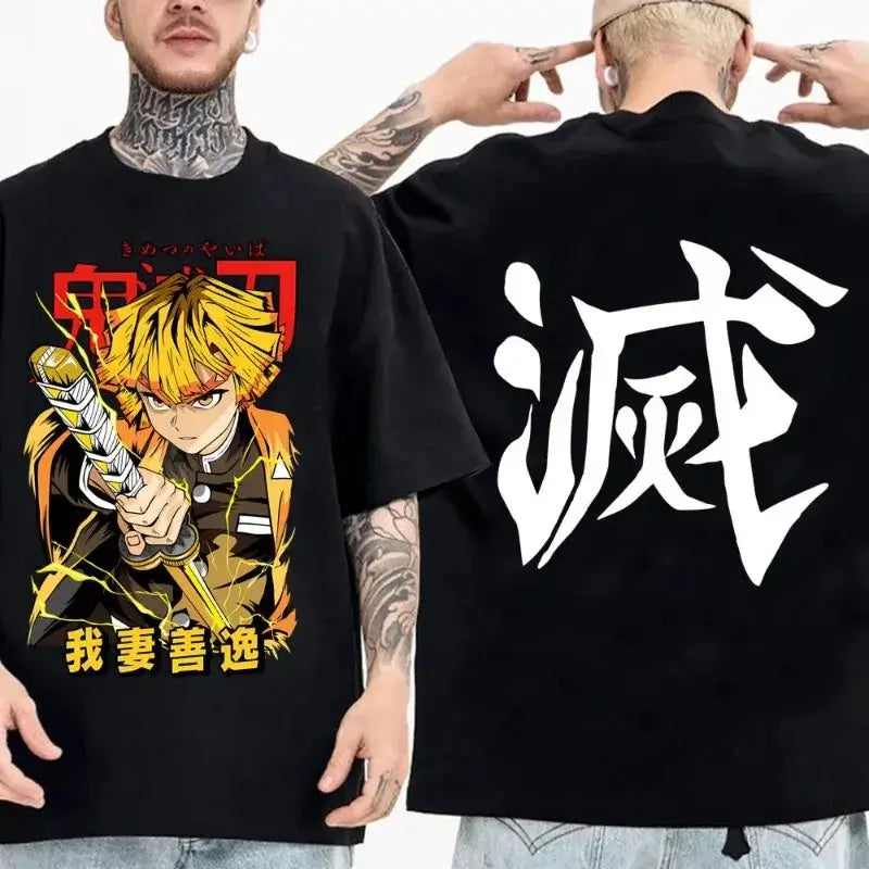 Demon Slayer Summer Parent-Child Cotton Tee loose casual anime print short sleeve top