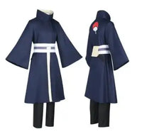 Uchiha Obito Cosplay Costume Set featuring a polyester top and pants, ideal for conventions and Halloween festivities.