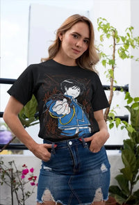 Fullmetal Alchemist Manga T-Shirt oversized cotton anime graphic tee with vintage washed finish short sleeves and relaxed streetwear silhouette