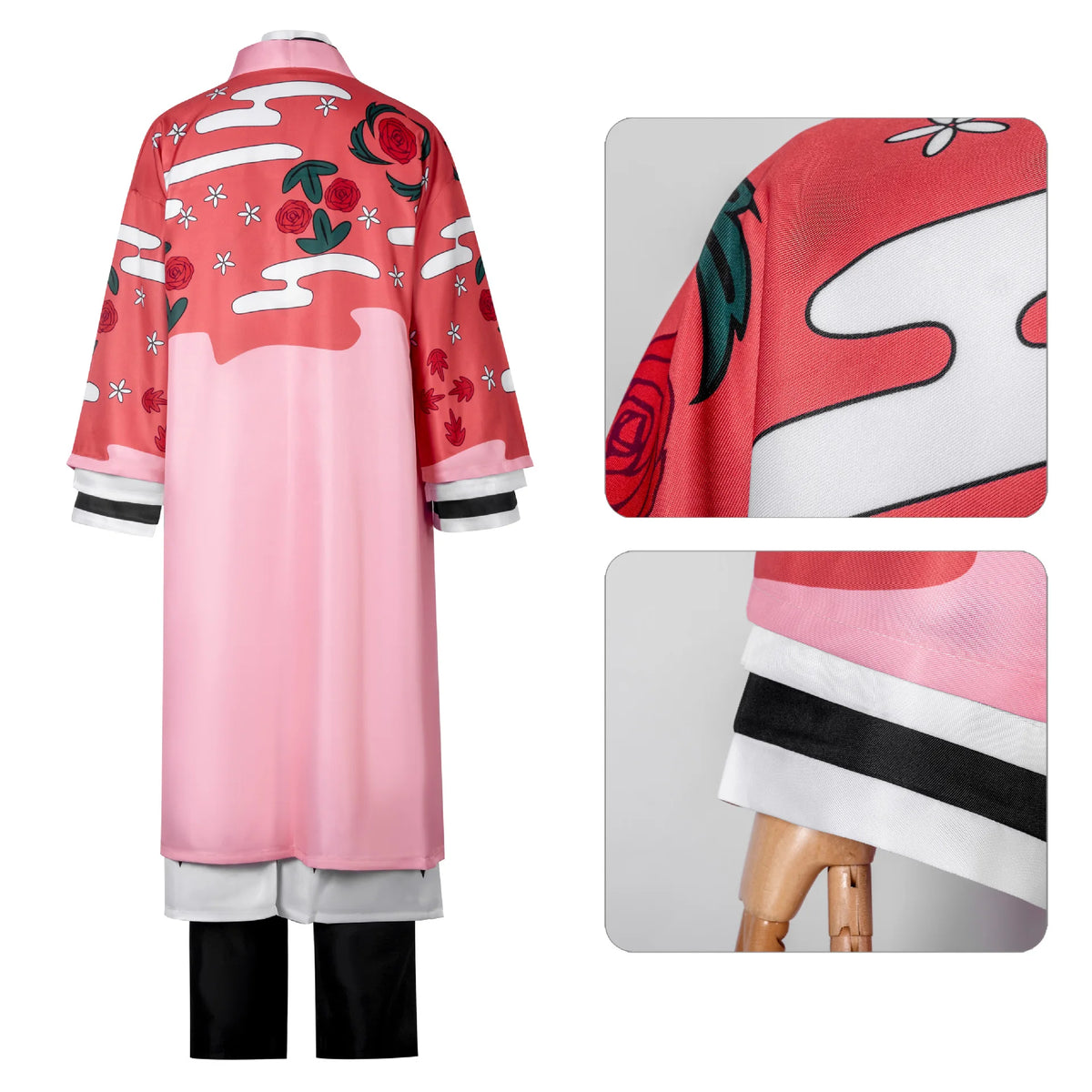 Shunsui Kyoraku BLEACH TYBW Cosplay Costume showcased in a vibrant five-piece outfit with printed robe.
