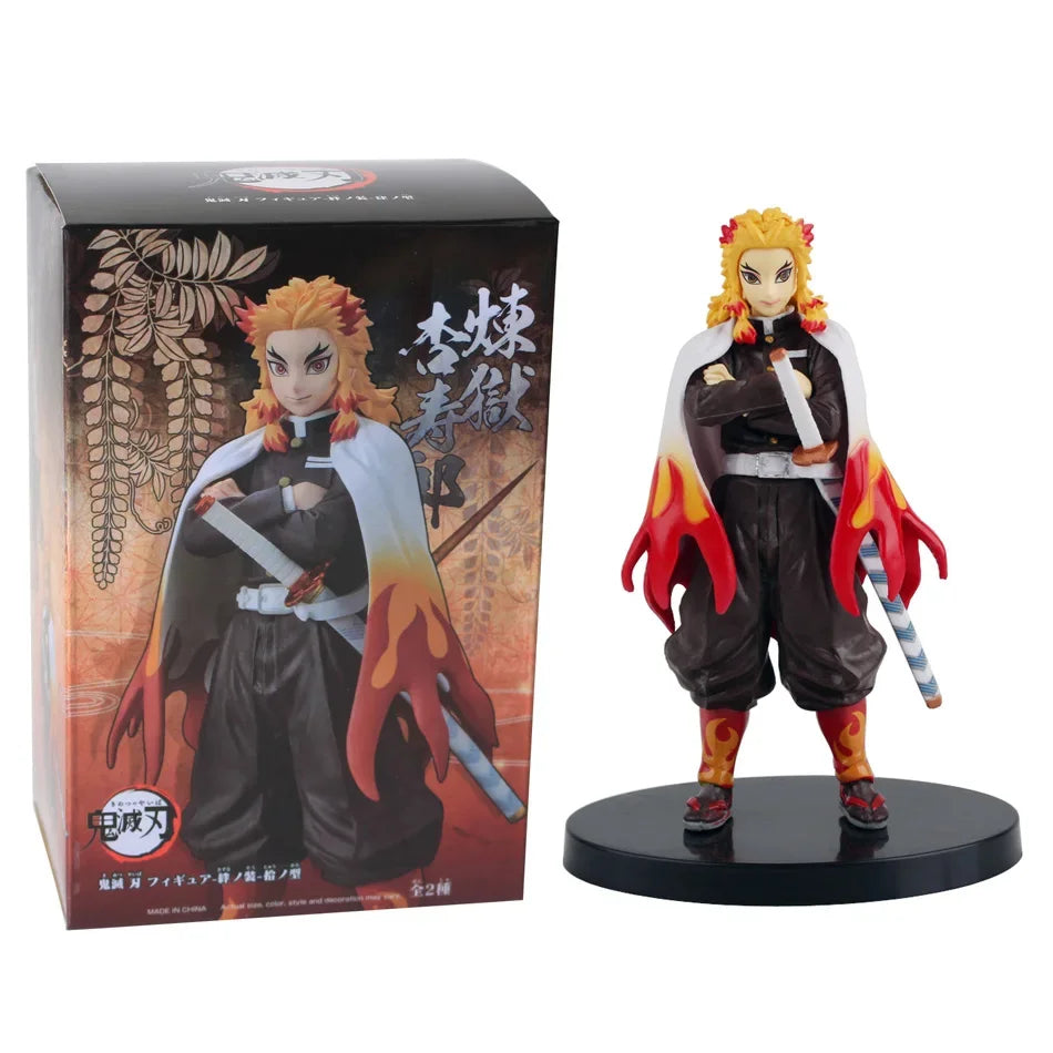 A high-quality Demon Slayer Action Figure PVC model collection featuring Kamado Tanjirou, Agatsuma Zenitsu, and Nezuko in dynamic warrior poses.