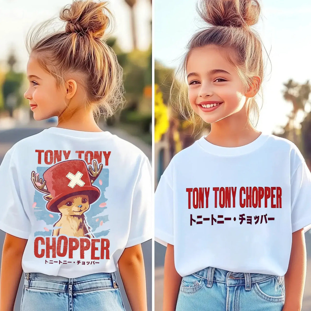 One Piece Kids T-Shirt Luffy Zoro Nami Chopper pure cotton short sleeve summer cartoon tee boys girls unisex sizes 100 to 160 CM birthday gift