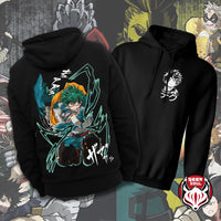 A thick fleece My Hero Academia Hoodie featuring a Japanese anime print, designed as a warm pullover sweatshirt for men and women.