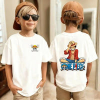 One Piece Kids T-Shirt Anime Luffy Zoro Chopper size chart boys girls summer outfit