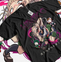 A high-quality Himiko Toga Shirt featuring a manga graphic of the My Hero Academia villain, designed as an anime cosplay tee for all sizes.
