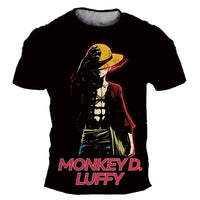A fashion kid's One Piece Luffy T Shirt, a summer short sleeve top for boys.