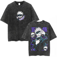 Jujutsu Kaisen Vintage Washed Cotton T-Shirt featuring bold graphic design and relaxed fit for anime fans.